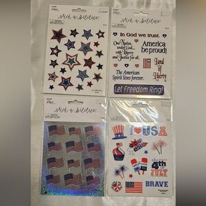 Bundle of 13 Paper Studio Stick-a-bilities July 4th themed Sticker Sheet Packs